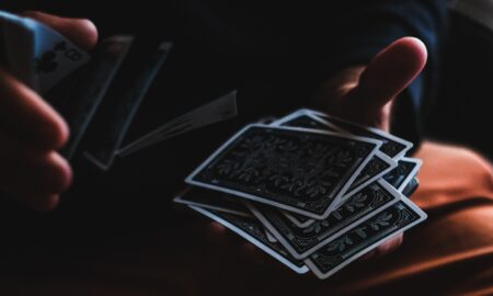 person playing with cards