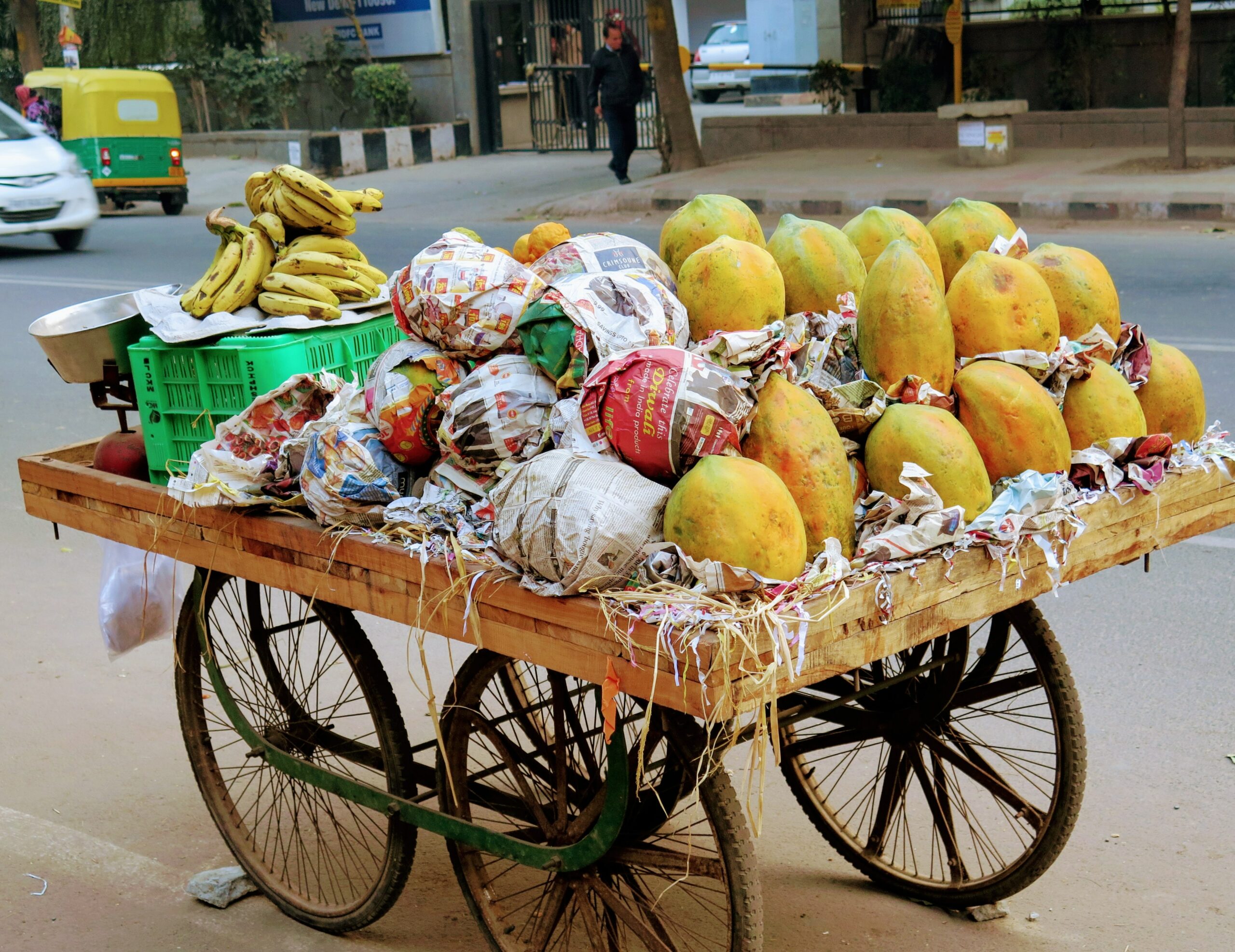 assorted fruits on fruit rack