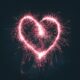 heart shaped pink sparklers photography