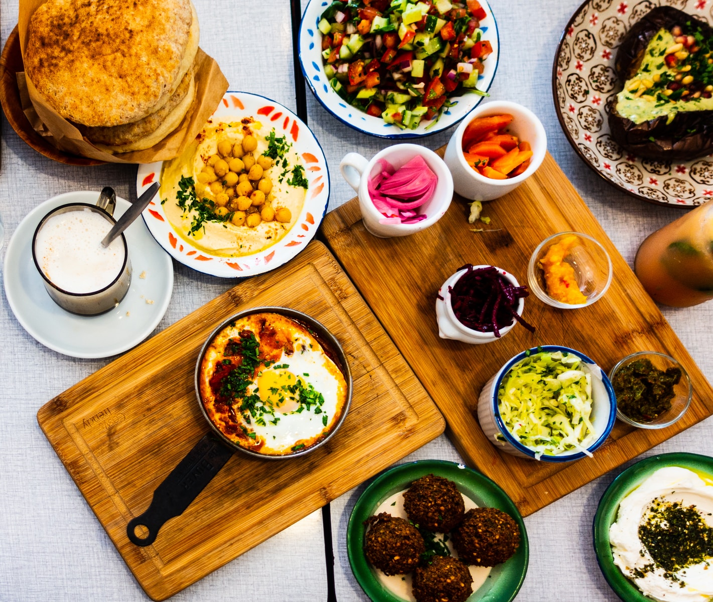 assorted foods on table