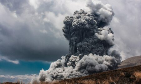 plinian volcanic eruption photograph