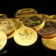 silver and gold round coins