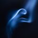 blue smoke in black background