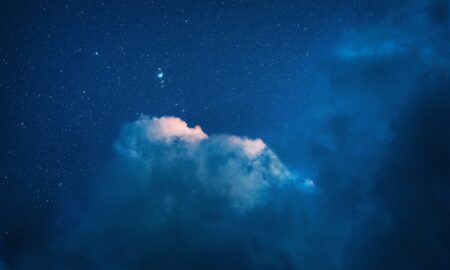 Blue and White Sky With Stars