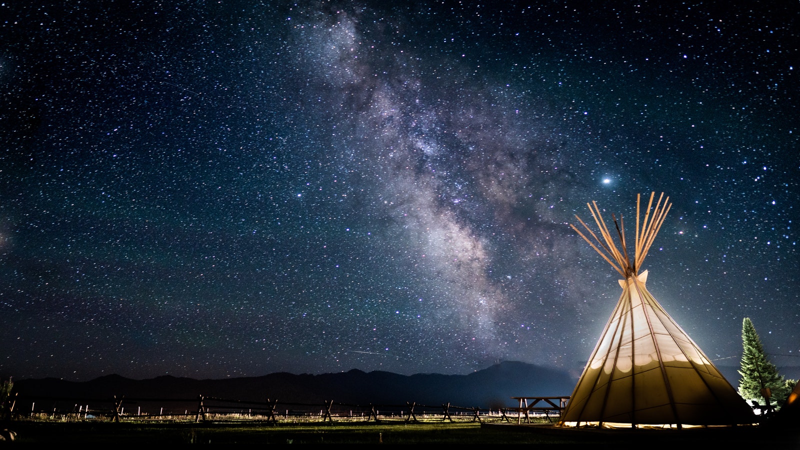 Photo of Teepee Under A Starry Sky