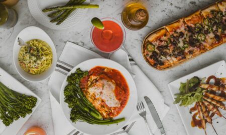 assorted dish on white ceramic plates