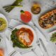 assorted dish on white ceramic plates