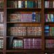 a book shelf filled with lots of books