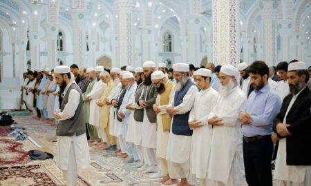People Praying in Mosque During Ramadan, Iran