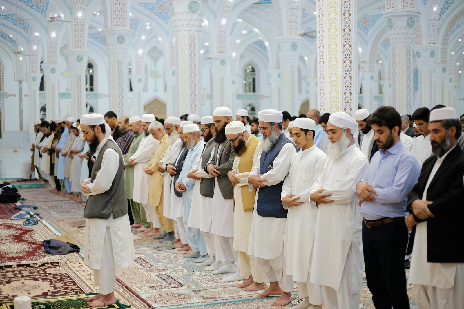 People Praying in Mosque During Ramadan, Iran