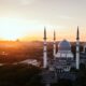 4-pillar mosque in front of rotunda during golden hour