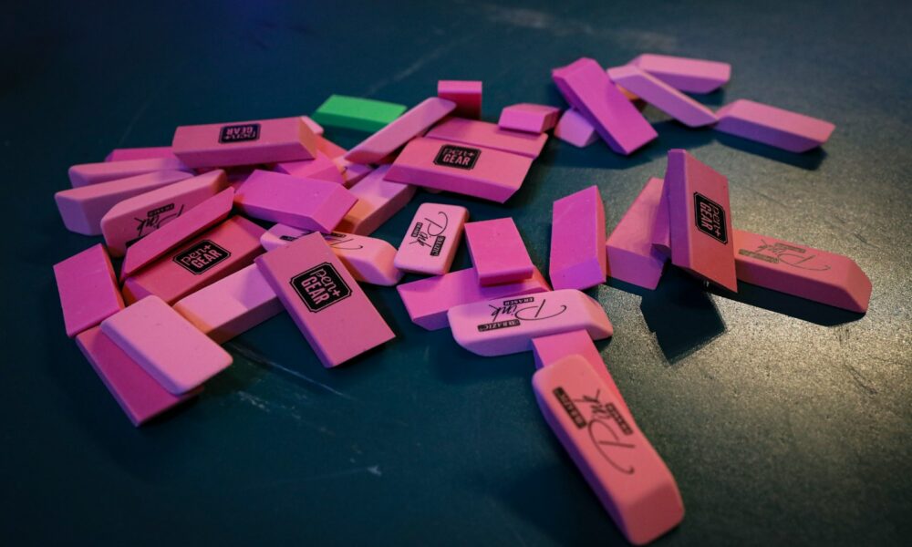 pink and purple plastic blocks
